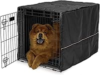 MidWest Homes for Pets 36-Inch Dog Crate Cover - Black Polyester Privacy Kennel Cover, Fits Most Wire Crates, Machine Washable, Reduces Barking & Chewing
