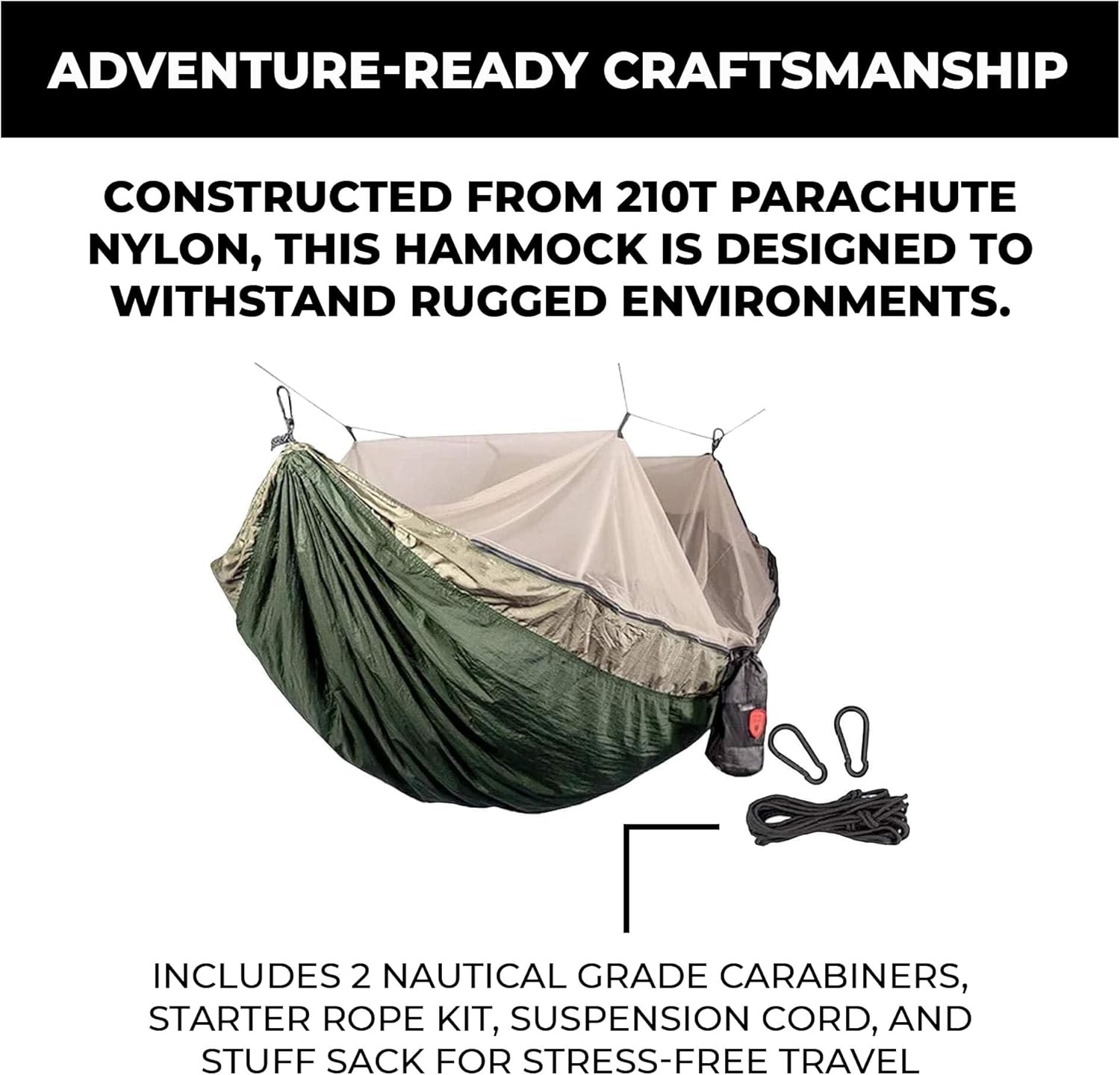 Grand Trunk Skeeter Beeter Pro Mosquito Hammock: Portable Bug Prevention Hammock with Carabiners and Hanging Kit - Perfect for Outdoor Adventures, Backpacking, and Camping Trips