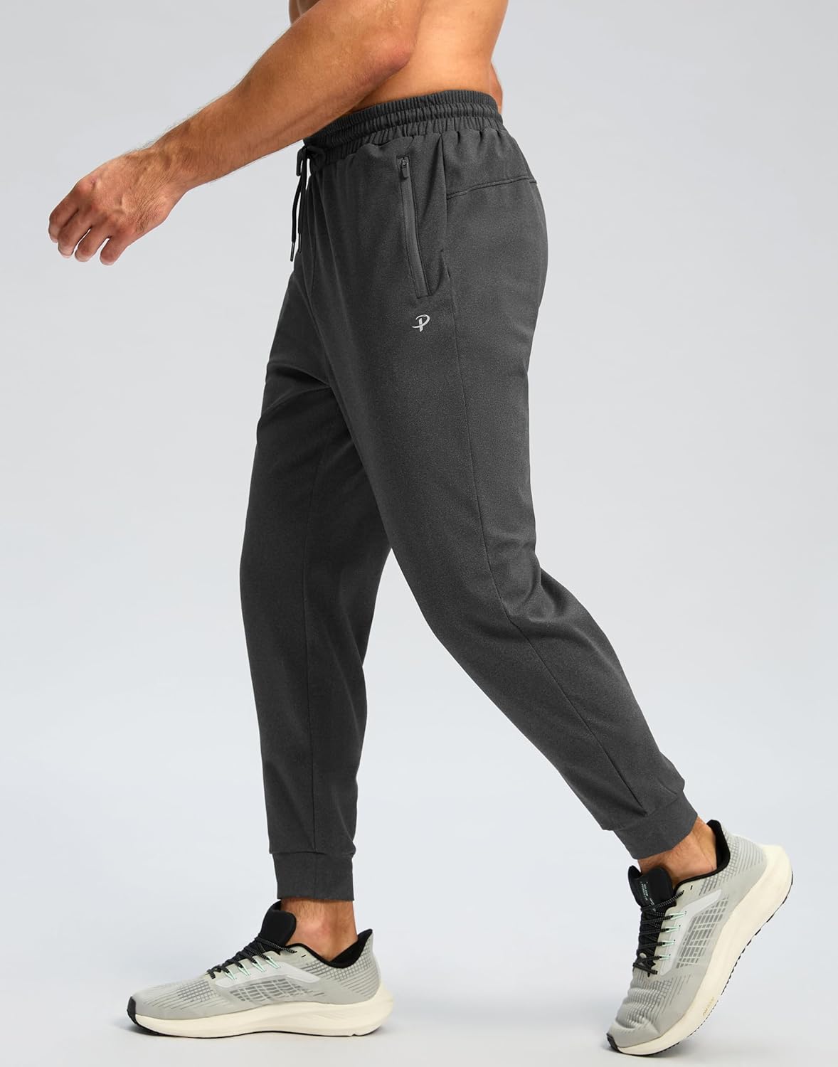 Pudolla Men's Fleece Lined Joggers Sweatpants with Zipper Pockets Winter Warm Pants for Men Running Workout Gym Athletic - Image 2