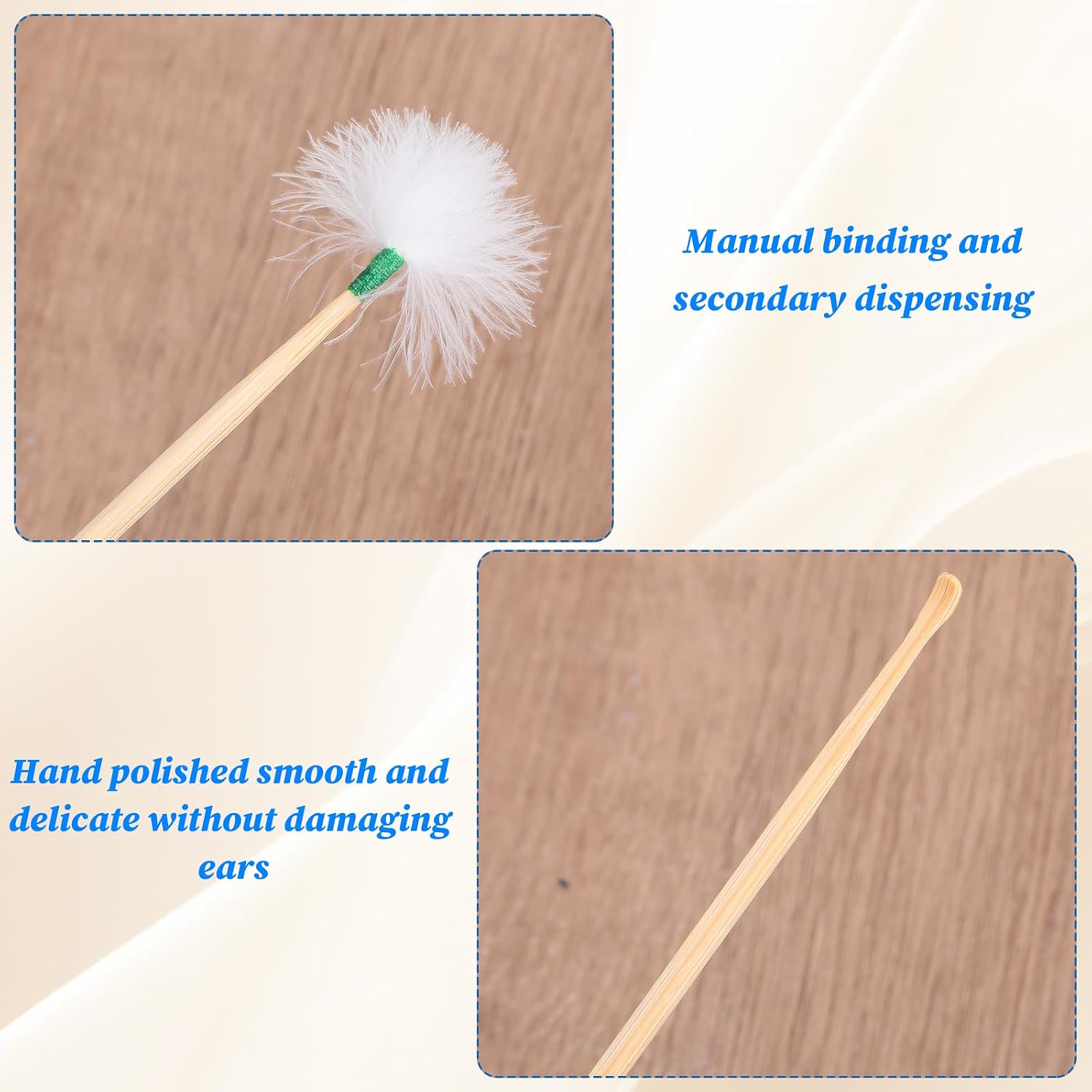 8 Pcs Bamboo Ear Pick, Reusable Wax Scooper, Wooden Japanese Ears Cleaner Picker, Cute Earwax Cleaner Scooper for Men Women