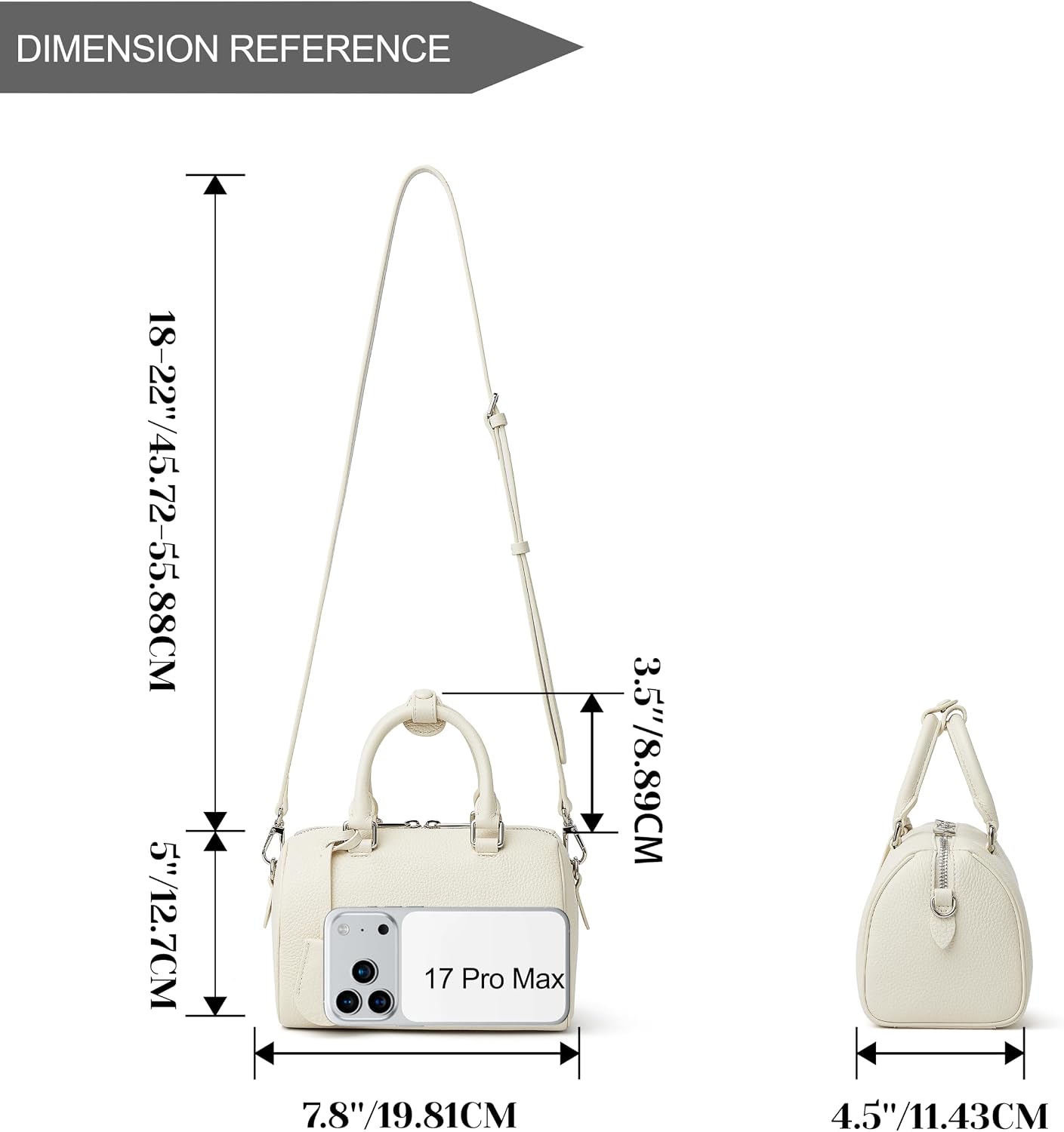 DAILANDO Small Leather Top Handle Boston Barrel Purse, Mini Designer Tote