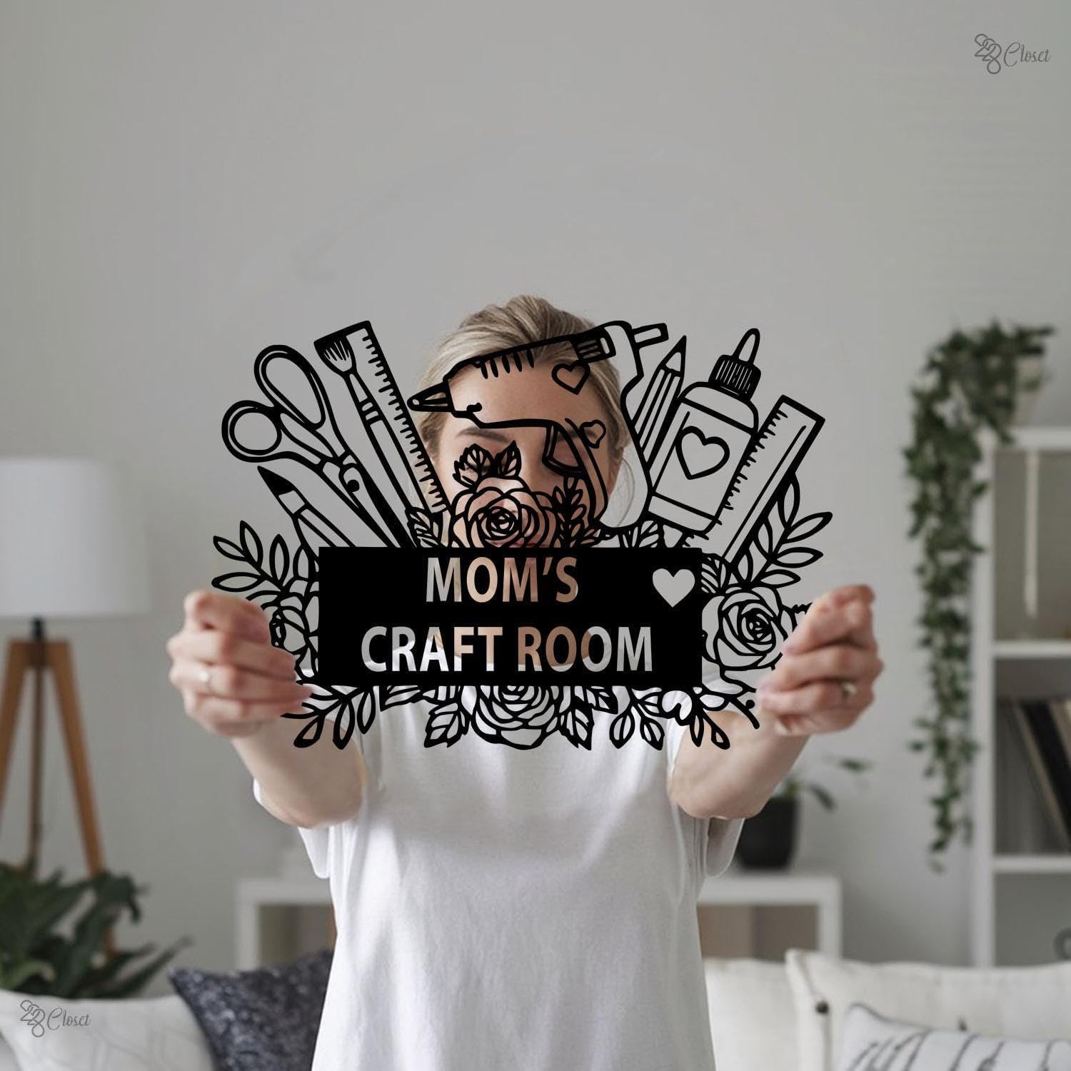 Custom Craft Room Metal Sign,Gift for Crafty, Personalized Mom’s Craft Metal, Gift for Handmade Lover, Handmade room decor, Craft space sign