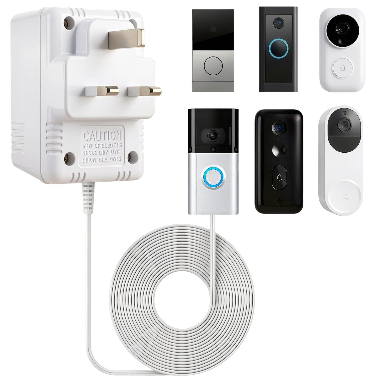 24V 500mA Doorbell Transformer 8M Cable Video Doorbell Power Adapter