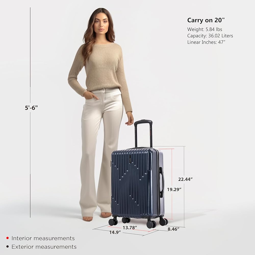 Amazon.com | InUSA DRIP Hardside Luggage with Spinner Wheels | 20