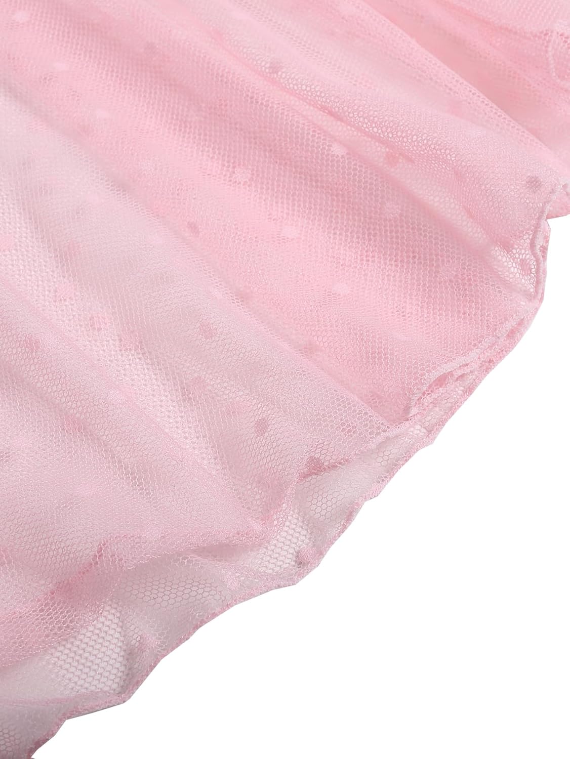 Women's 2Pcs Lace Sheer Mesh Polka Dots V Neck Babydoll Teddy Lingerie Set - Image 5