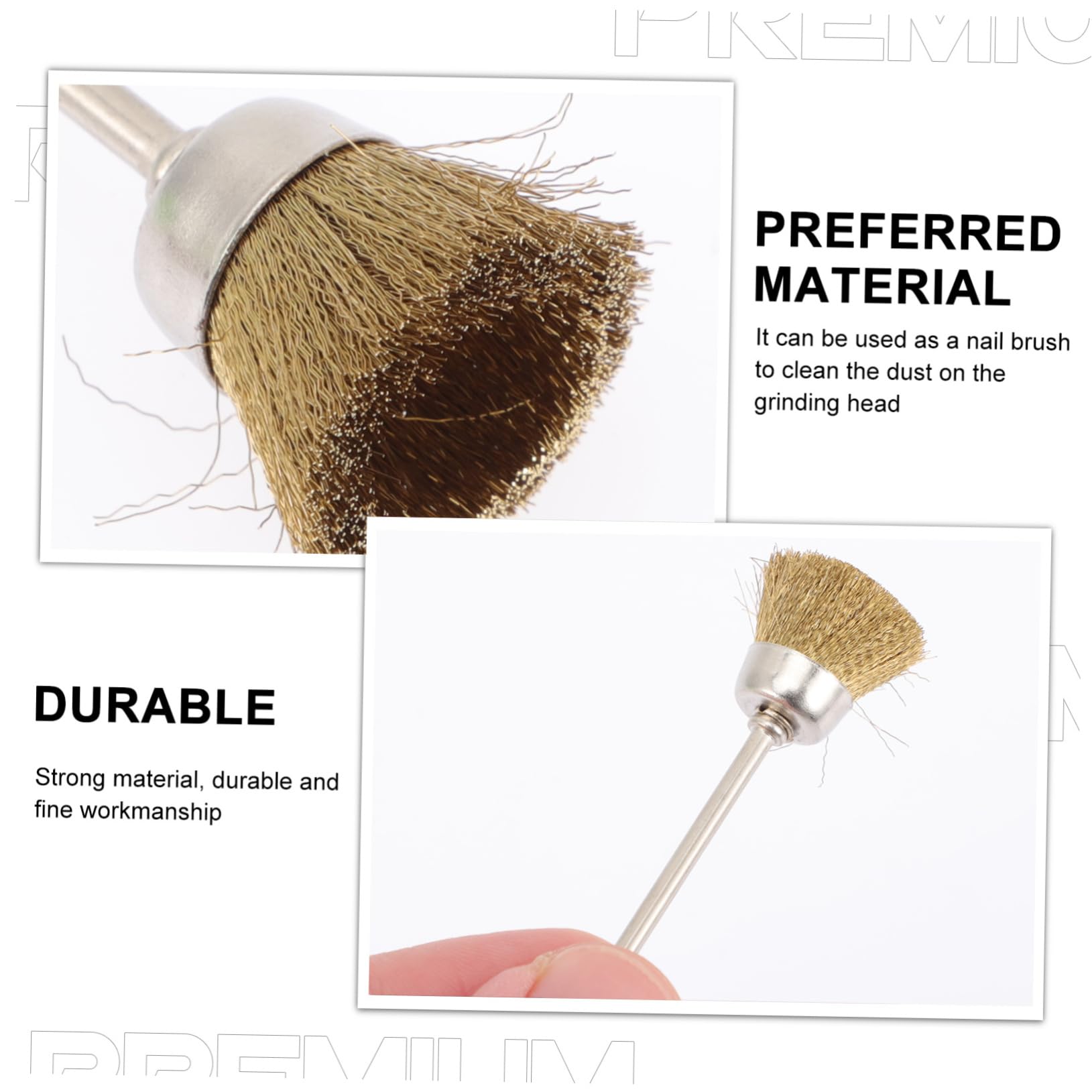Healeved 20pezzi Spazzola Rame Per Pulizia Punta Trapano Per Unghie Strumenti Di Pulizia Per Nail Art Professionale Per Manicure e Pedicure