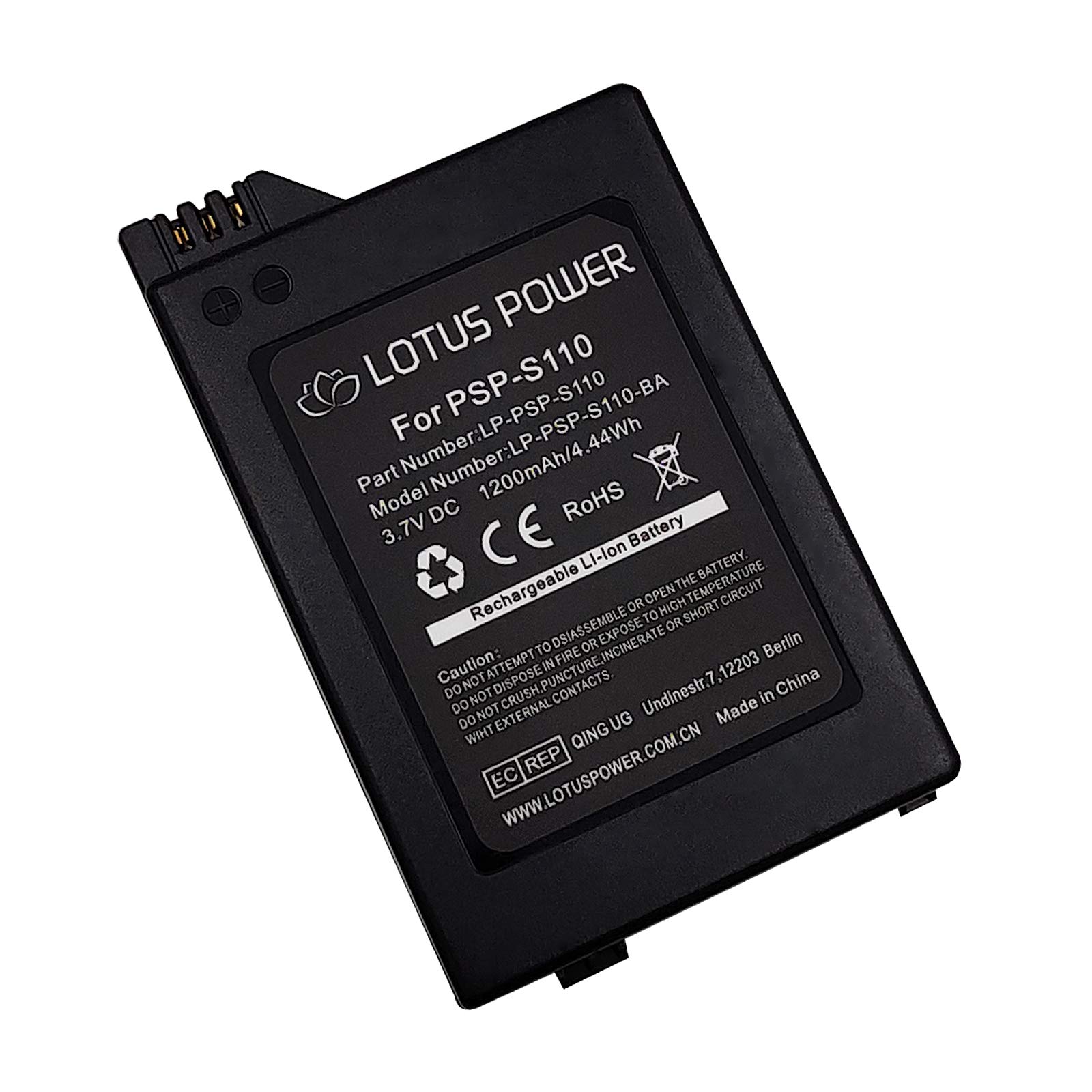 Reemplazo del Paquete de Batería PSP-S110, Batería de Iones de Litio Recargable 1200mAh 3,7V 4,44Wh PSP S110 para Sony PlayStation Portable PSP3004 PSP3003 PSP3001 PSP3000 PSP2004 PSP2003 PSP2001