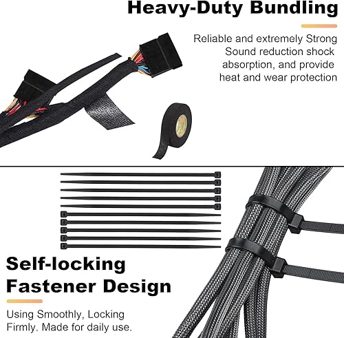 Miniatura 8 de POVTIMS Kit de emergencia para automóvil, kit de herramientas de seguridad en carretera con herramienta de reparación de neumáticos, bengalas de