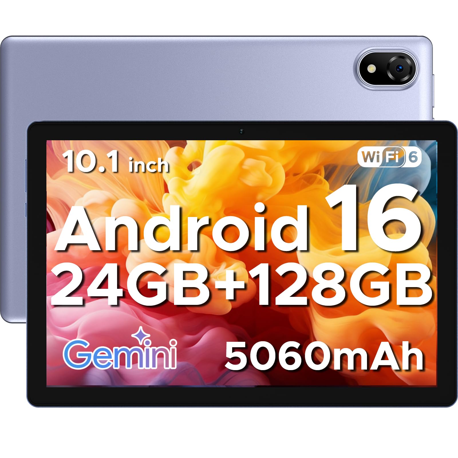 POPUX U10 2026 Neueste Android 16 Tablet 10 Pollici, 16GB RAM+128GB ROM (2TB TF) Gemini AI Tablet PC 5060mAh / Widevine L1/ 8MP+5MP Doppia Fotocamera/WiFi 6/ Type C/Jack per cuffie da 3,5 mm, Viola