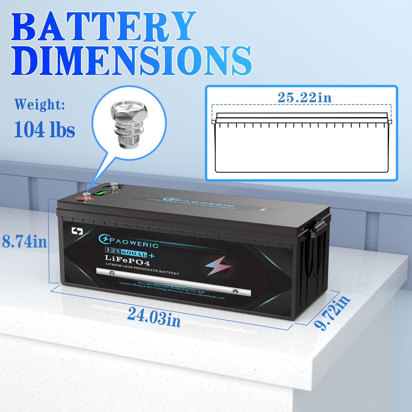 12V 600Ah LiFePO4 Battery Built-in 250A BMS,Rechargeable Lithium Battery, 10000+ Deep Cycles, Pefect for Solar systerm,RV,Camping,Battery Backup,Marine and Home Energy Storage