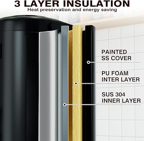 Miniatura 5 de Dispensador de bebidas con aislamiento de calefacción eléctrica, 75 tazas de bebidas calientes para catering, dispensador de bebidas calientes de