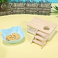 Vista 8 de POPETPOP Kit de baño de arena para hámster, 3 piezas, cuenco de comida para hámsters, contenedor de baño de arena para hámsters, contenedor de baño