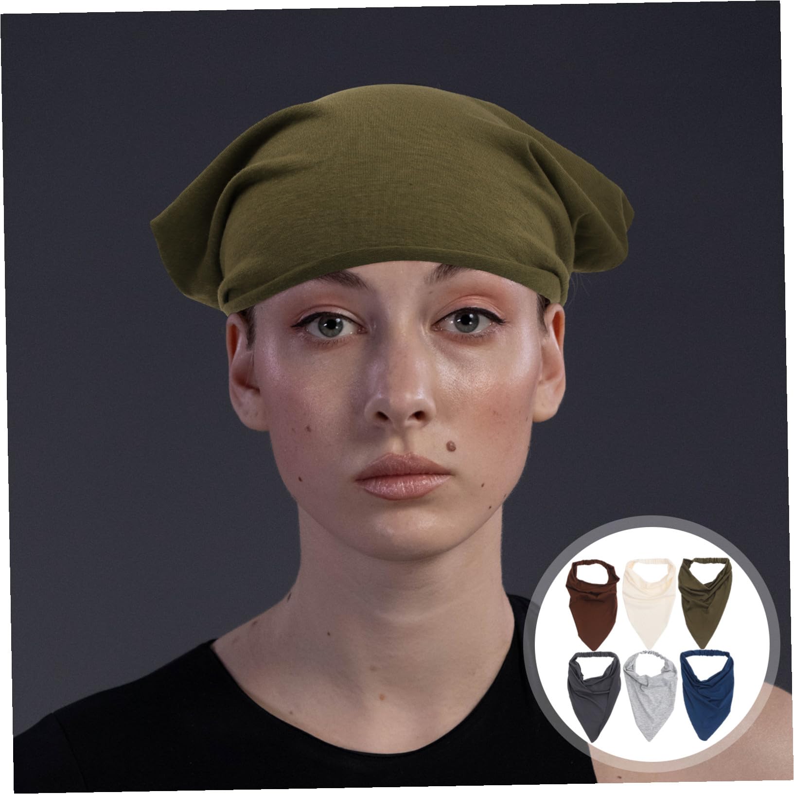 WOONEKY 6 pezzi Fasce Elastiche Larghe per Capelli Donna Bandana Boho Stile Unito Antiscivolo Grigio Grigio Scuro Caffè Blu Verde Accessori Moda Eleganti per Ogni Occasione