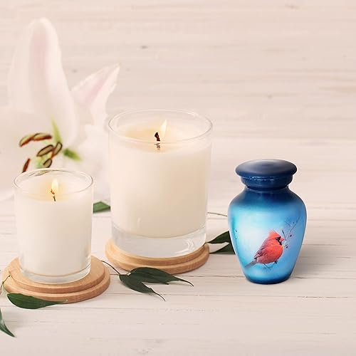 Miniatura 32 de SMARA Urna de cremación de recuerdo pequeña con funda de terciopelo Elige entre colores únicos Encantadora ficha de metal para cenizas humanas