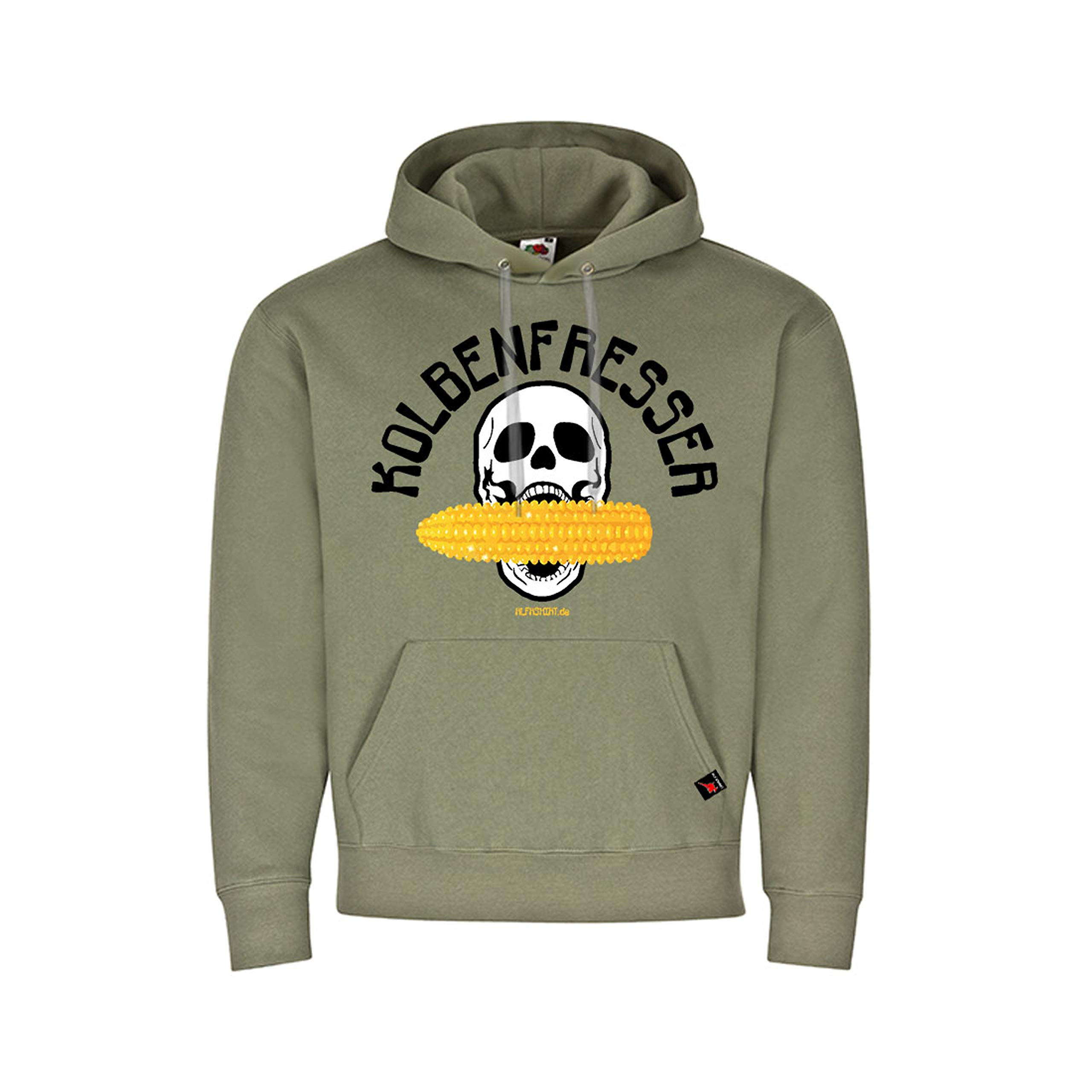 Copytec, felpa con cappuccio Fun Humor Fake Motorsport Racing Skull #31931 oliva XXL