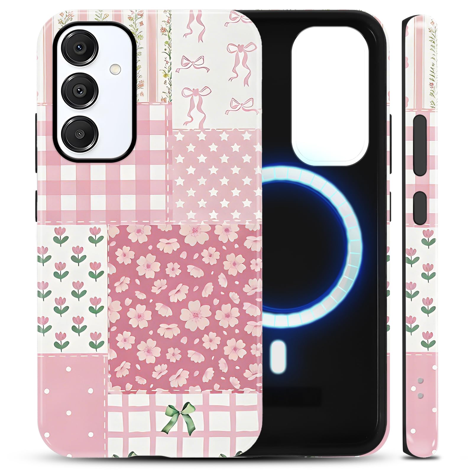 Coque Samsung A16 5G motif patchwork pour style shabby chic - 8