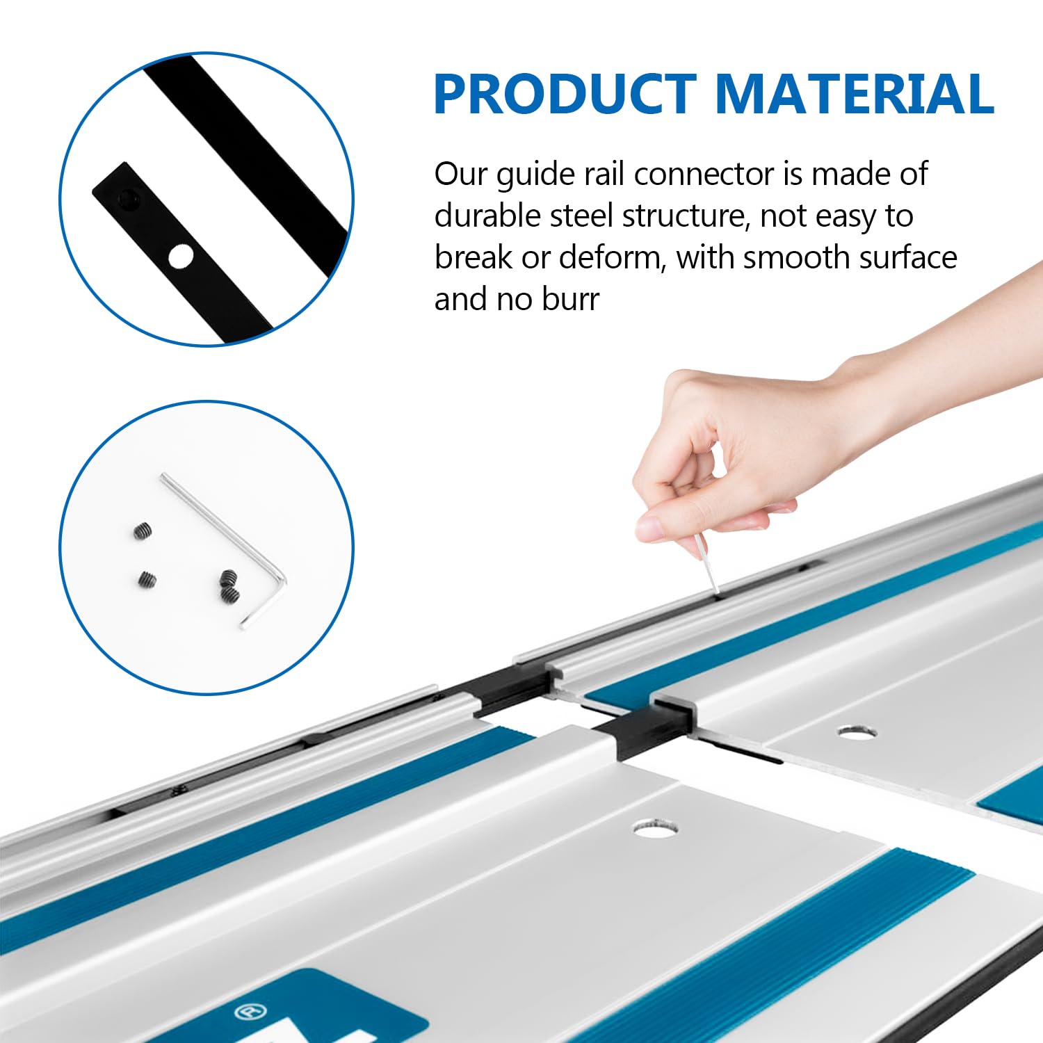 Allsome K Binario Guida Per Sega Da Binario Da 800 Mm Per Sega Da Binario Maka O Festool Include Binari Guida/connettori Binario Da 2x400 Mm - Foto 3