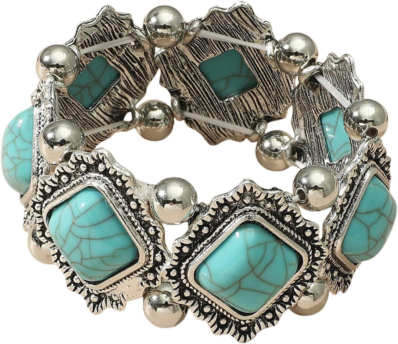 Bracelets Of July Celebration Set Independence Day's Soft Ceramic Beaded Bracelet Big Necklaces for