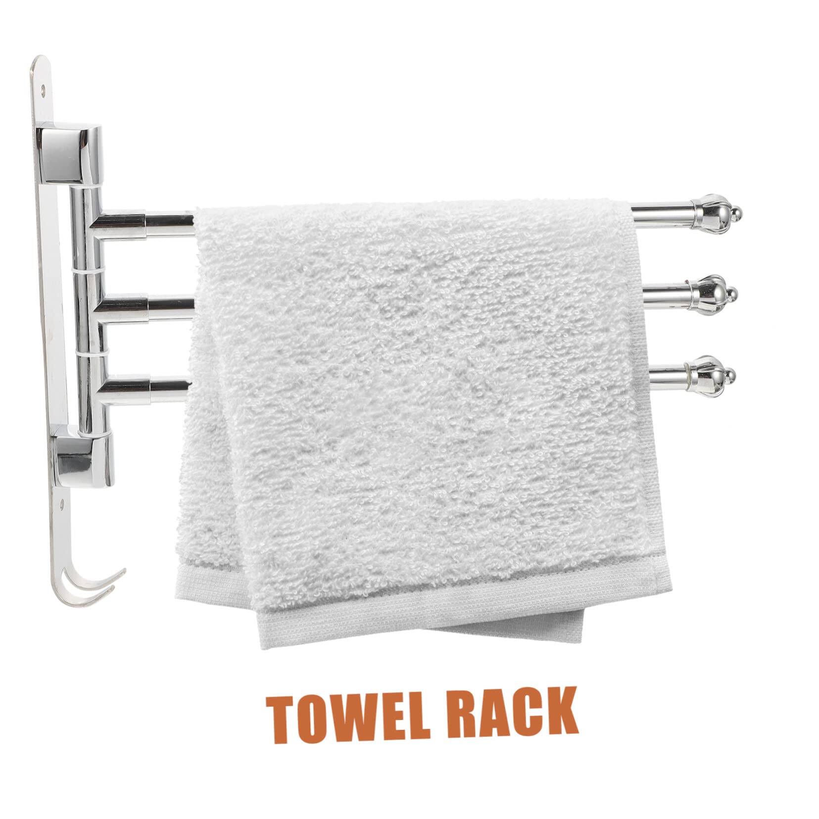 BQQQ Appendiabiti Girevole in Acciaio Inox per Cucina, Bagno, portasciugamani Girevole in Argento con Asta, portasciugamani in Metallo