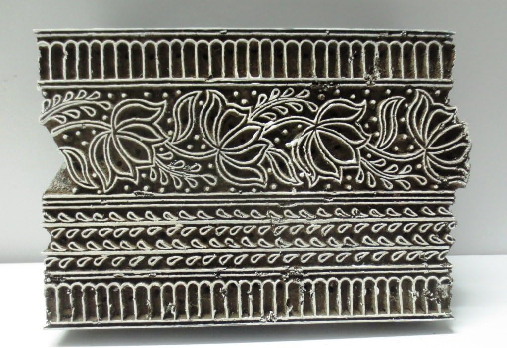 UNIQUE WOOD HAND CARVED TEXTILE PRINT FABRIC CLAY BATIK WALLPAPER BLOCK VINTAGE