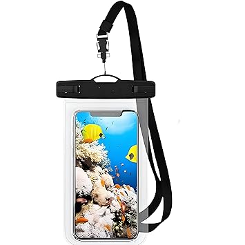 PulGos (Pack of 1 Waterproof Phone Pouch, IPX8 Dry Bag Case with Lanyard, Clear &Transparent Touchscreen Friendly Protection Cover for iPhone & Android, Swimming, Boating, Beach & Secure Lock (Black) - image, photos