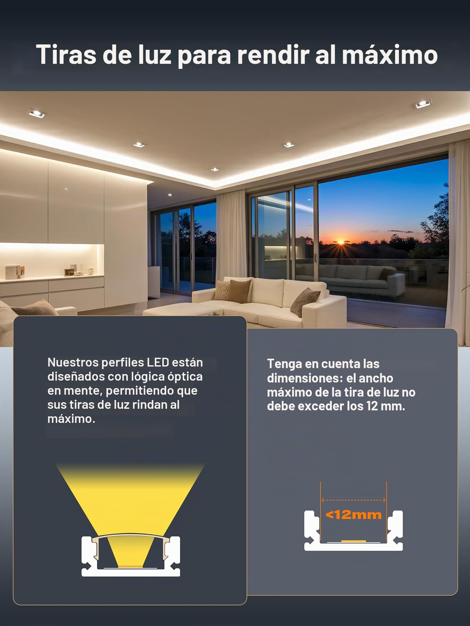 LED Perfil U forma de Aluminio para Tira Canaleta con Difusor Opaco y Transparente Empotrable (U-form, 6×1 Meter)