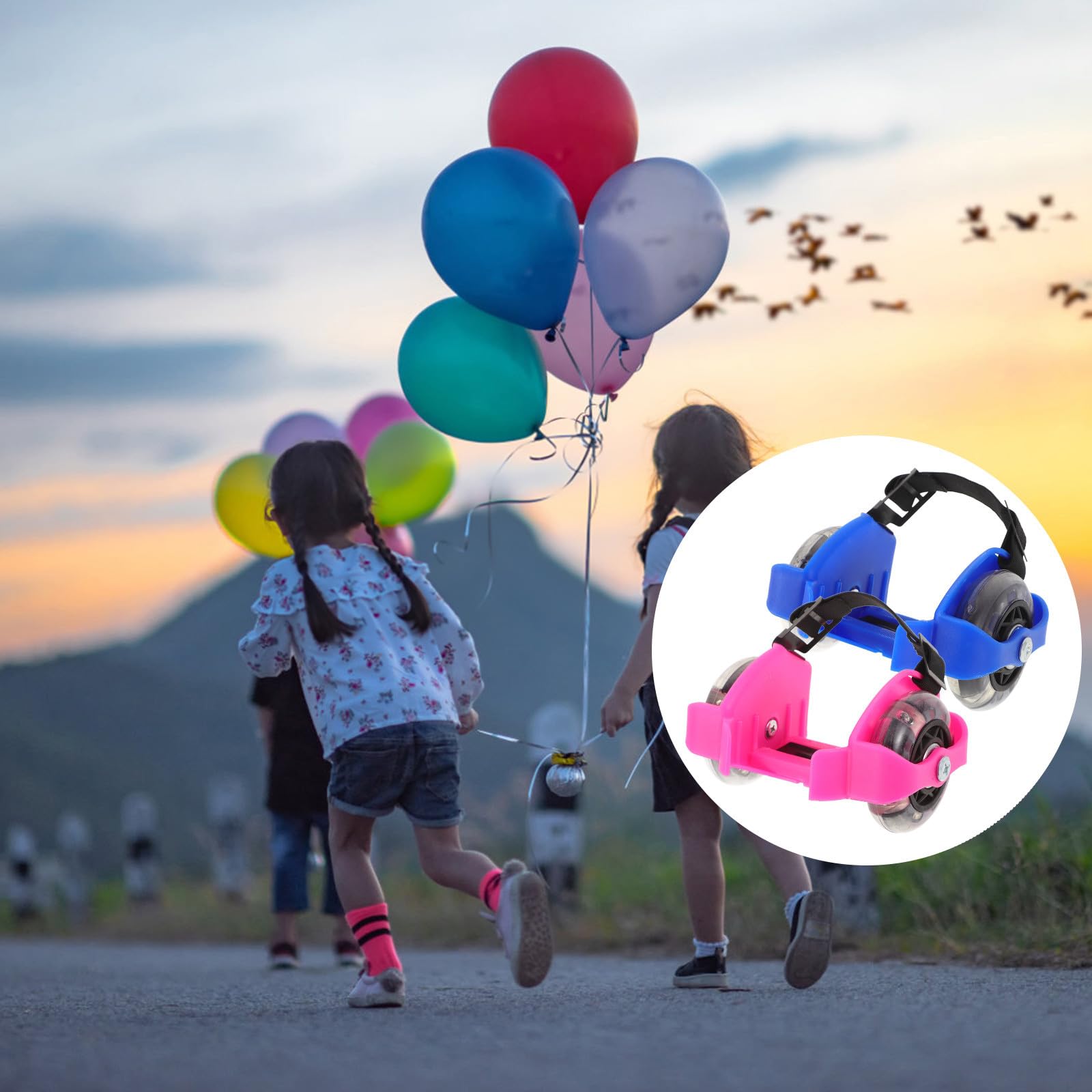 Scarpa da Pattinaggio Regolabile in Pvc, 2 Paia, Ragazzo Ragazza | Scarpa da Skate da Allenamento, Scarpa da Skate per Principianti, Scarpe Roller Bambina, Back To School Party