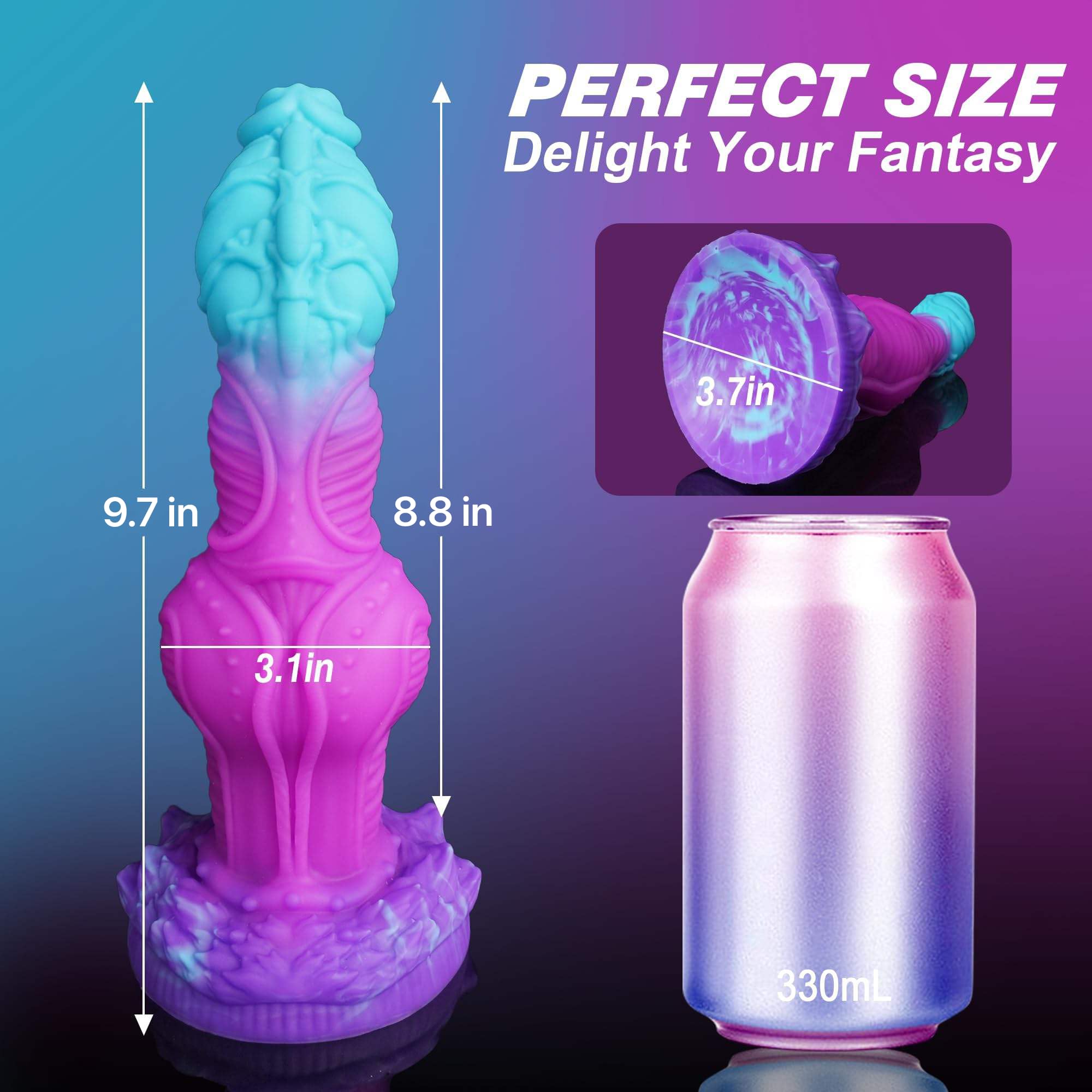 10" Monster Dildo Fantasy Horse Dildos with 2 Knots Huge Long Anal Plug with Strong Suction Cup Silicone Dragon Dong Dog Big Knot Dildo for Women Sex Anal Toys for Men Gay Adult Toys for Women Men: 9.2"