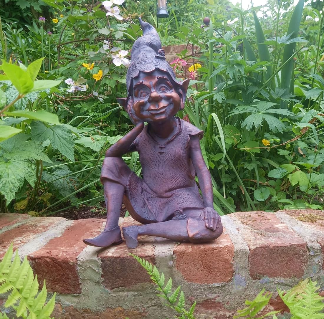 Inspirational Gifting Pixie Sitting Garden Ornament Sculpture Resin Statue