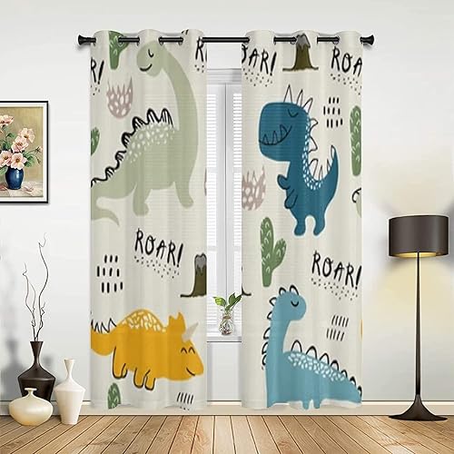 Miniatura 3 de Cortinas opacas con estampado 3D de dibujos animados para niño, con ojales en la parte superior para oscurecer con aislamiento térmico para