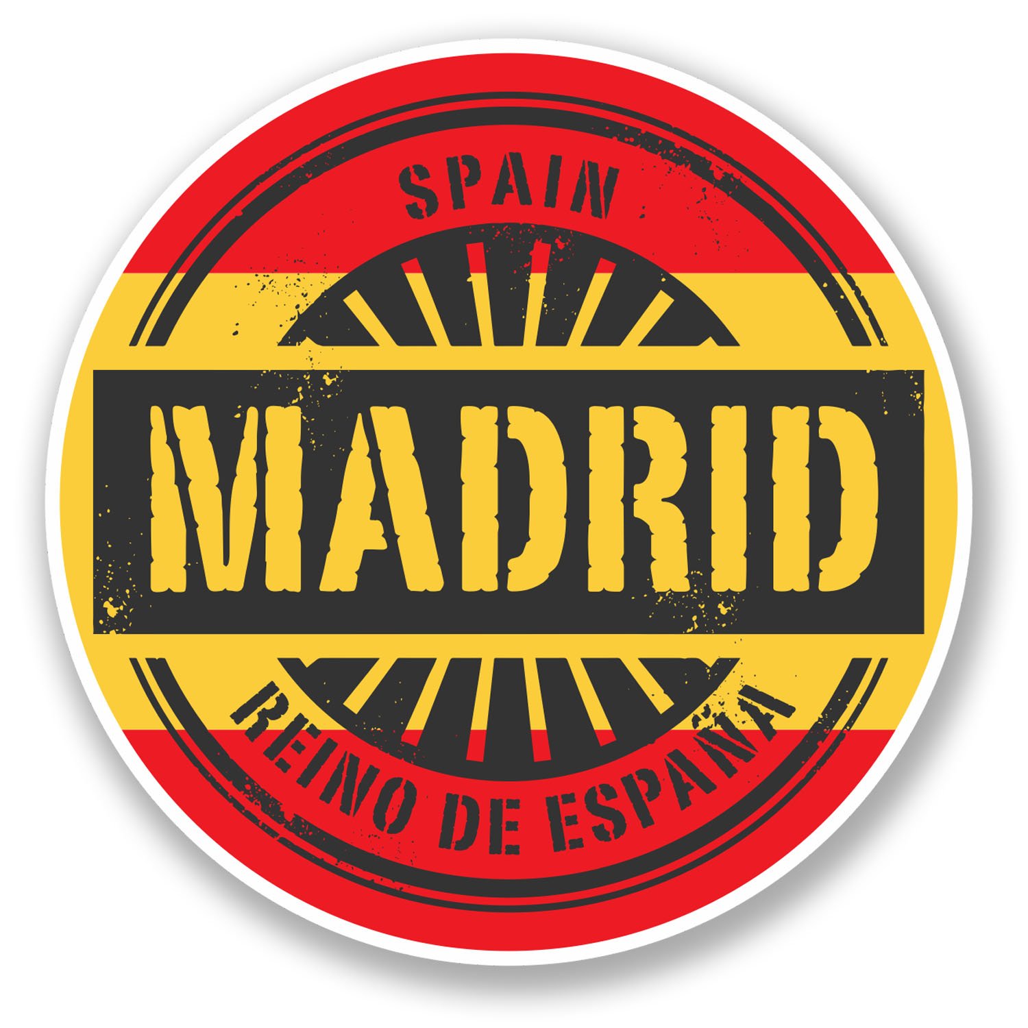 2 x 10cm Madrid Spain Vinyl Sticker Travel Luggage Tag Flag Map Laptop Car #6014 (10cm x 10cm)