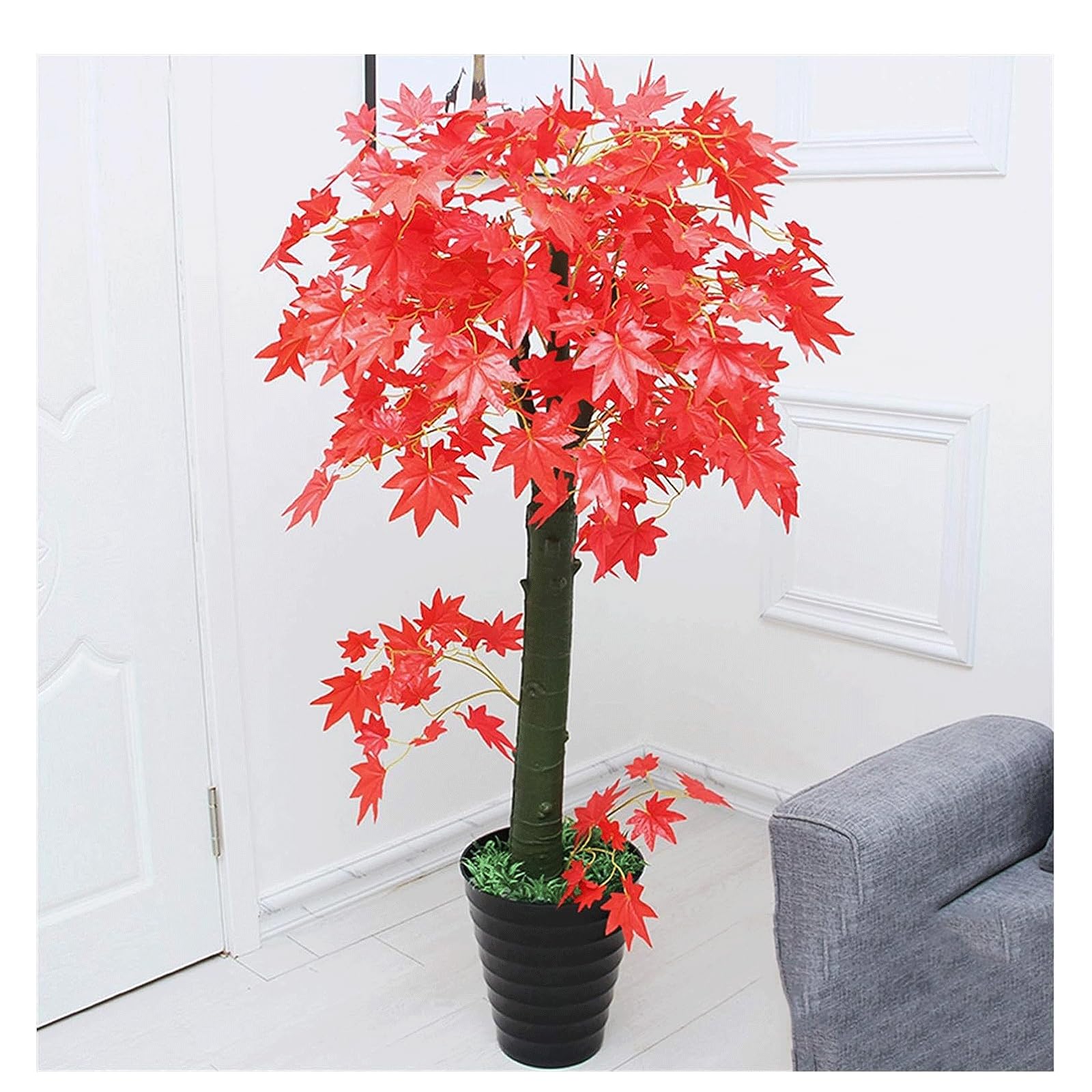 GLJTUO fake tree Artificial Maple Tree Large Fake Tree Landscape Simulation Tree For Indoor And Outdoor Faux Tree Artificial Plant Decor Realistic Design,150cm