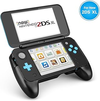 TNP New Nintendo 2DS XL Hand Grip A Protective Cover Skin Rubber Controller Grip Case Ergonomic Comfort Anti Slip Handle Console Grip with Kick-Stand for New Nintendo 2DS XL LL 2017 Model