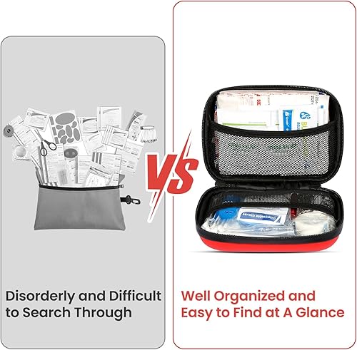 Miniatura 8 de L&L First Aid, Mini kit de primeros auxilios de 120 piezas, kit de primeros auxilios para el hogar, kit médico de emergencia impermeable, pequeño