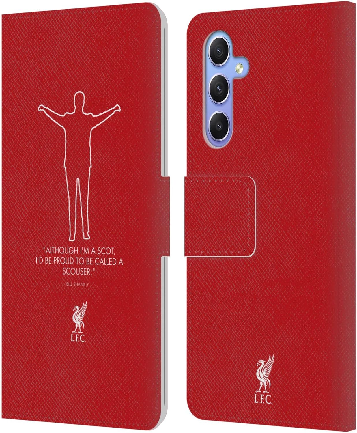 Head Case Designs Officially Licensed Liverpool Football Club Scouse Red Bill Shankly Quotes Leather Wallet Case Compatible with Samsung Galaxy A34 5G