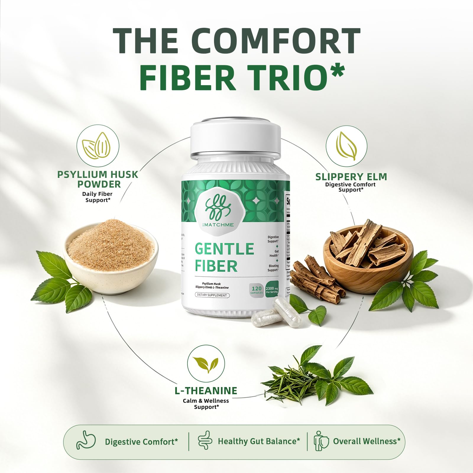 Fiber Supplement with Psyllium Husk Powder1800mg& Slippery Elm-120 Capsules — Amazon image 3
