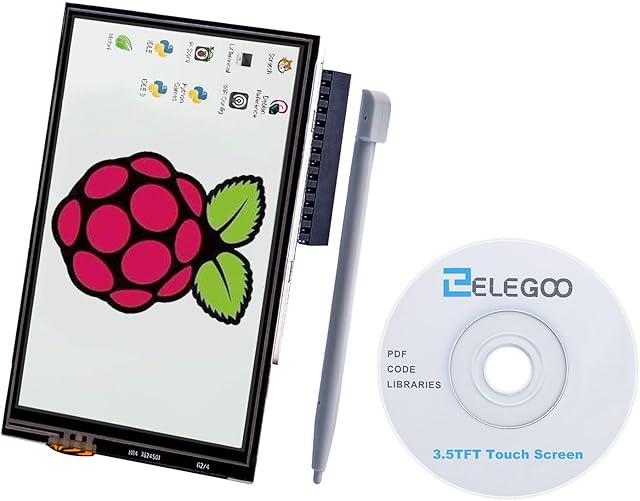 ELEGOO 3.5 Inch TFT LCD 480x320 Screen For Raspberry Pi 3 2 3.5 Inch 480x320 TFT Touch Screen Monitor for Raspberry Pi Model B B+ A+ A Module SPI Interface with Touch Pen SC06