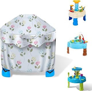 Kids Water Table Cover for Little Tikes Fish ’n Splash – Waterproof & Dustproof Outdoor Toy Table Protector, UV-Resistant 34" D × 20" H Cover Only (Flowers Pattern)