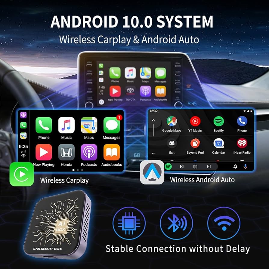 カーオーディオ CarPlay AI Box DAI8001A Android 12.0 Amazon.com: AI Box Wireless CarPlay & Auto Adapter - Plug