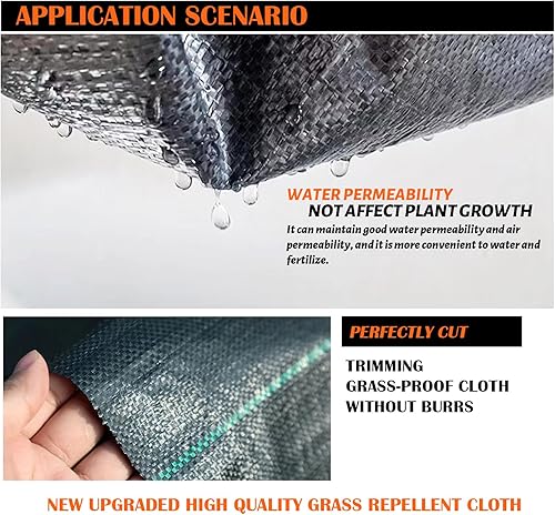 Vista 3 de 3Size Weed Barrier Landscape Fabric Heavy Duty Woven Ground Cover Weed Cloth Geotextile Fabric Driveway Fabric (3x100FT)