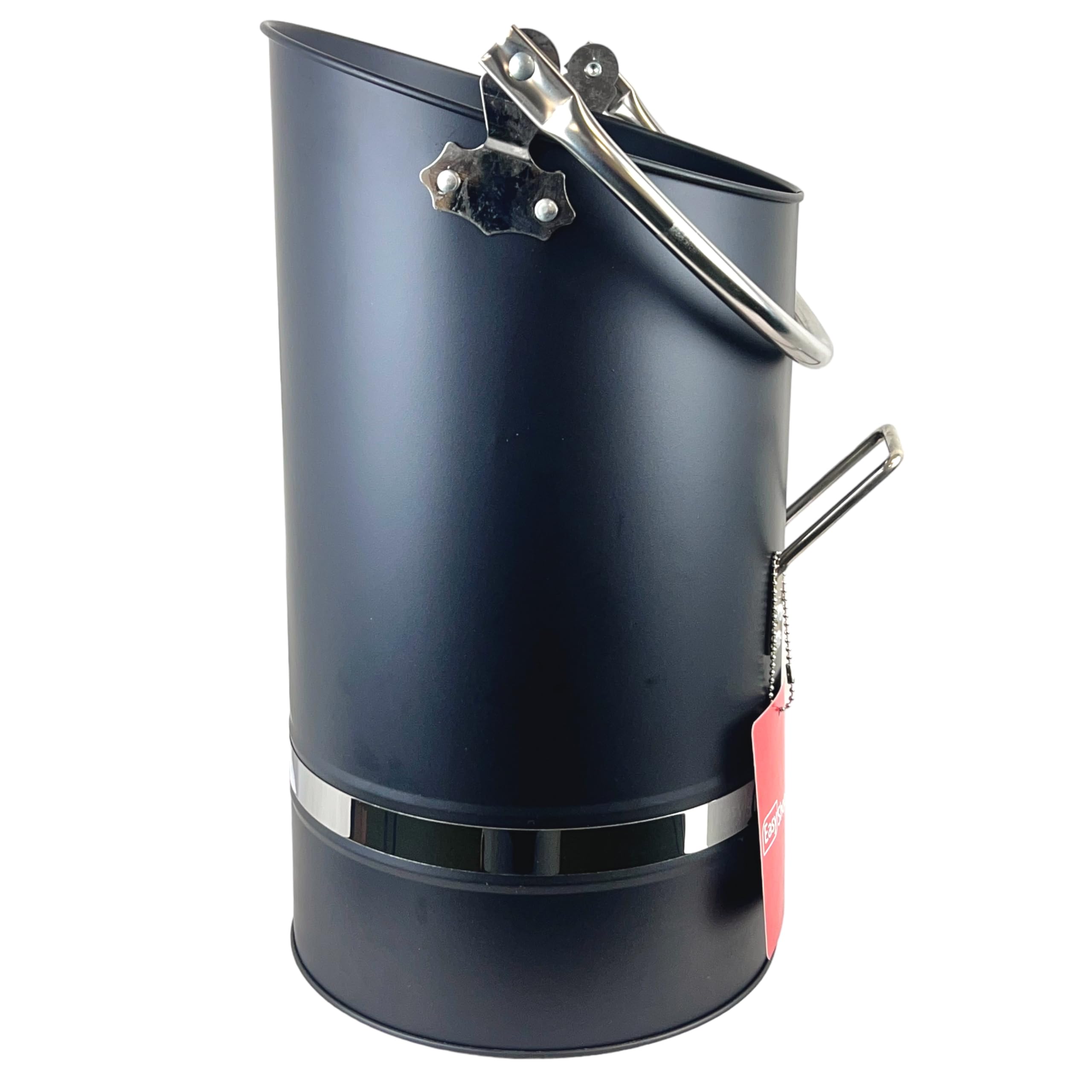16" Heavy Duty Large Metal Coal Hod with Carry Handle Scuttle Fireside Fireplace Bucket Holder Scooper (Black&Nickel)