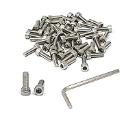 Vista 50 de iexcell 25 piezas M4 x 60/65/70/75/3.150 in paso de rosca 0.028 in acero inoxidable 304 cabeza hexagonal Tornillos Tornillos surtido Kit