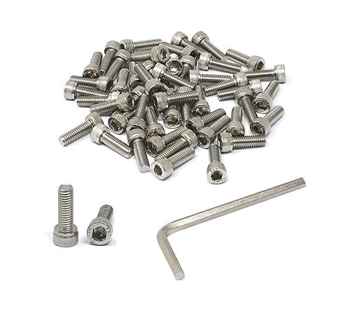 Miniatura 50 de iexcell 25 piezas M4 x 60/65/70/75/3.150 in paso de rosca 0.028 in acero inoxidable 304 cabeza hexagonal Tornillos Tornillos surtido Kit
