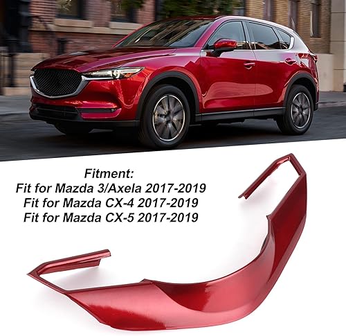 Miniatura 4 de Cubierta de volante ABS de fibra de carbono compatible con Mazda 3 AxelaCX-4CX-5 2017-2019 (rojo)