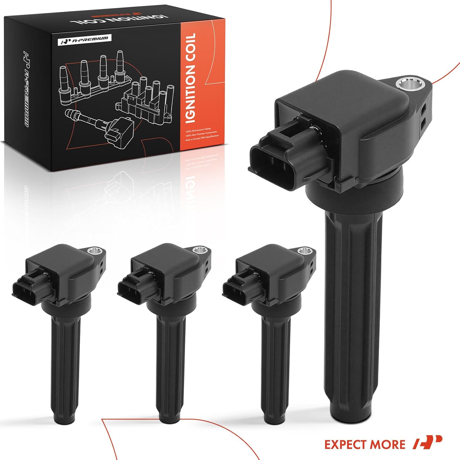 A-Premium Engine Ignition Coil Pack Compatible with Mitsubishi Eclipse Cross 2018-2020/2022-2023, 1.5L, 4-PC Set