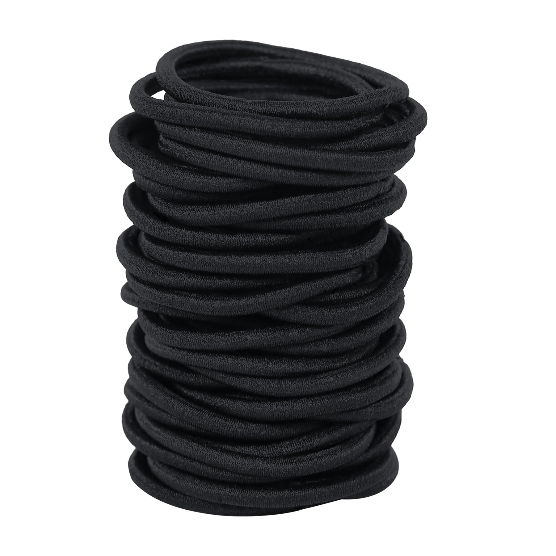 180Pcs Black Hair Ties No Damage Value Size Ouchless Elastics Hair Bands Ponytail Holders Rubber Bands Bull Pack For Women Girls or Men