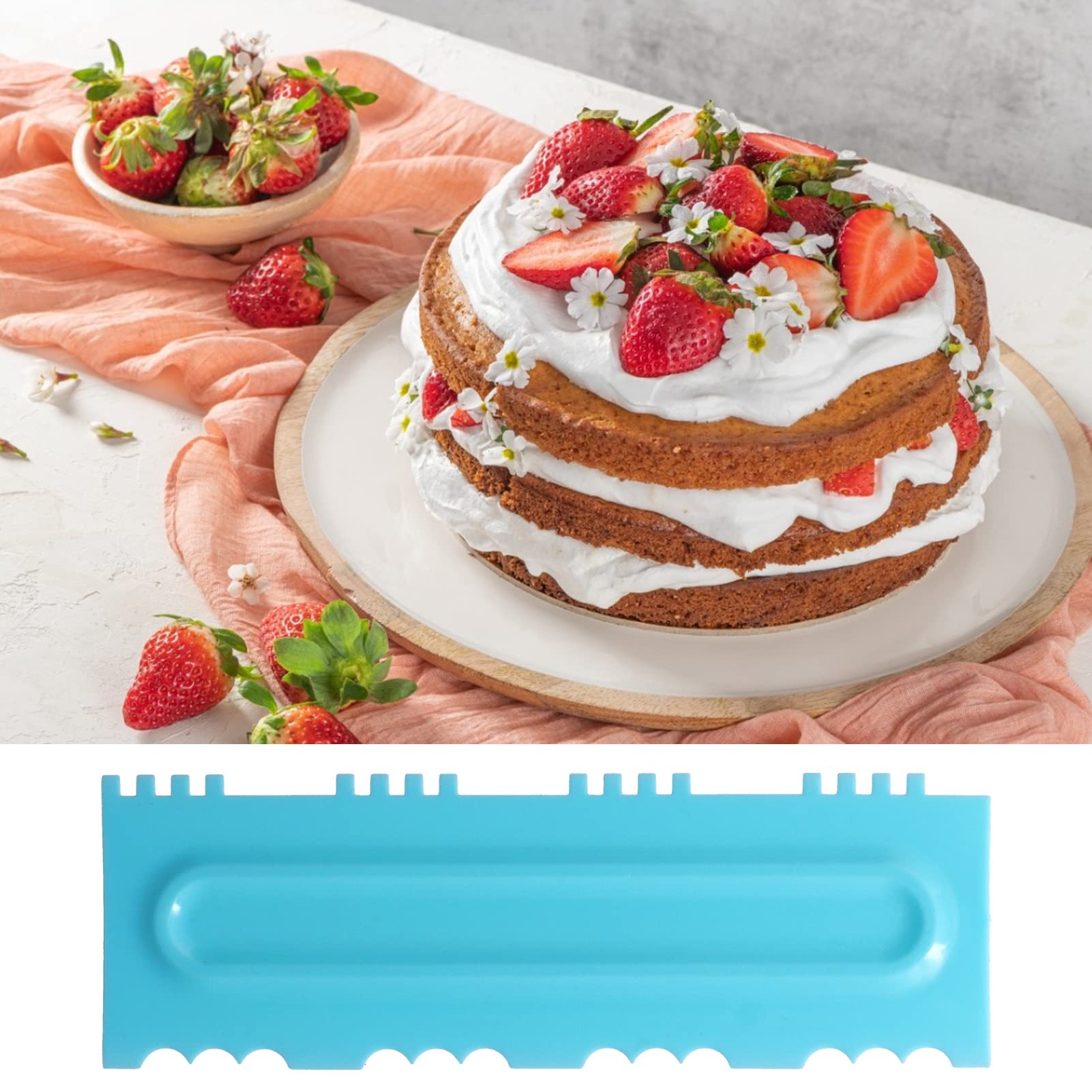 Raspador de pasteles más suave, peine para decorar pasteles, espátulas para glaseado de fondant, raspador más suave, herramienta para hornear pasteles(12pcs)