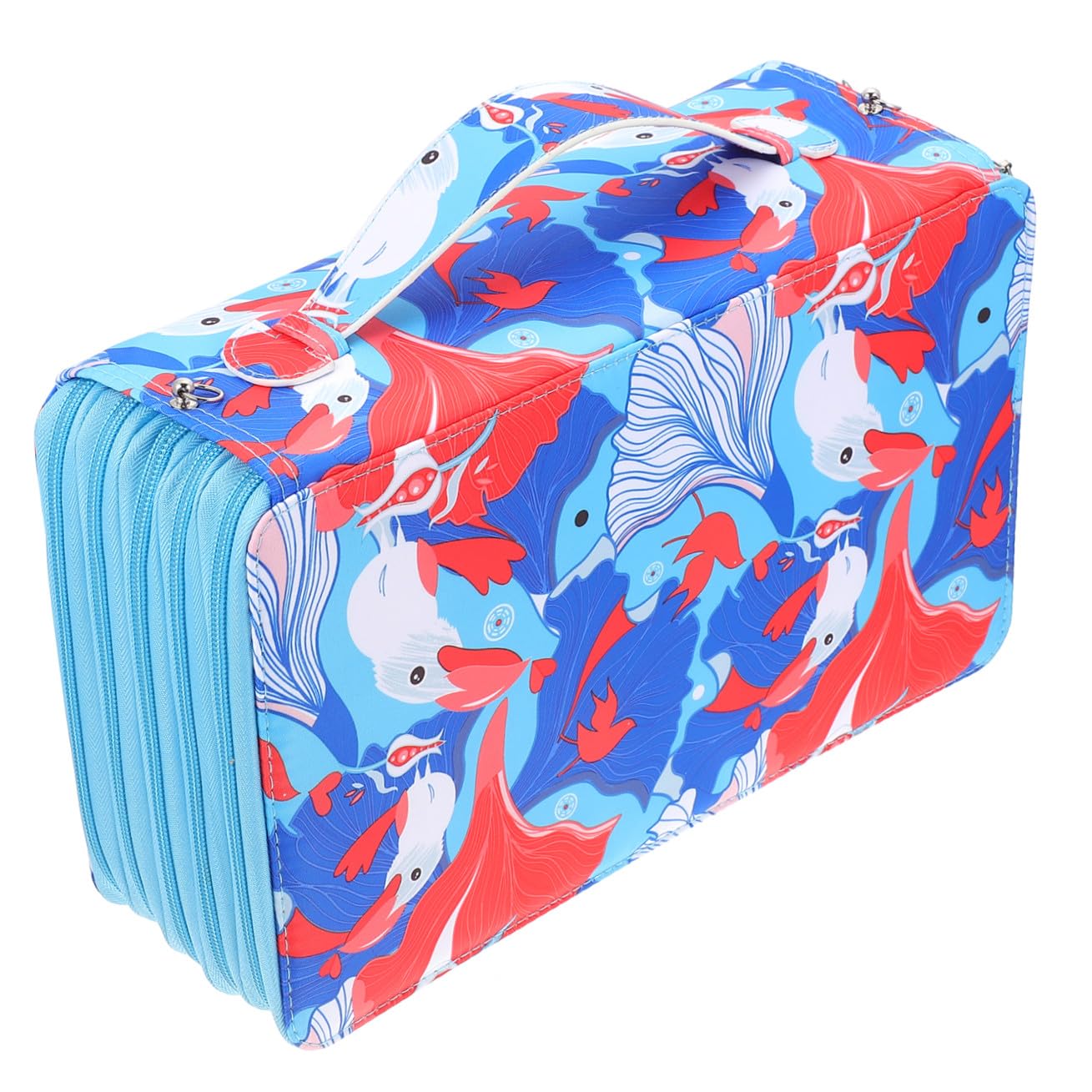 Astuccio Portapenne Multistrato 360 Elastici, Tessuto Oxford, Grande Capacità, Manico Portatile, per Scuola e Lavoro All'aperto