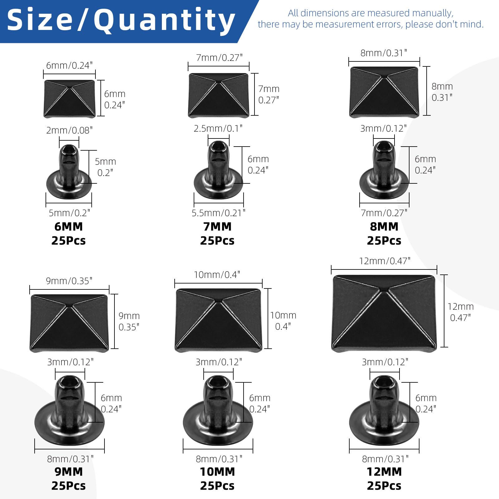 Glarks 150Pcs Gun Spike Rivet - Image 2