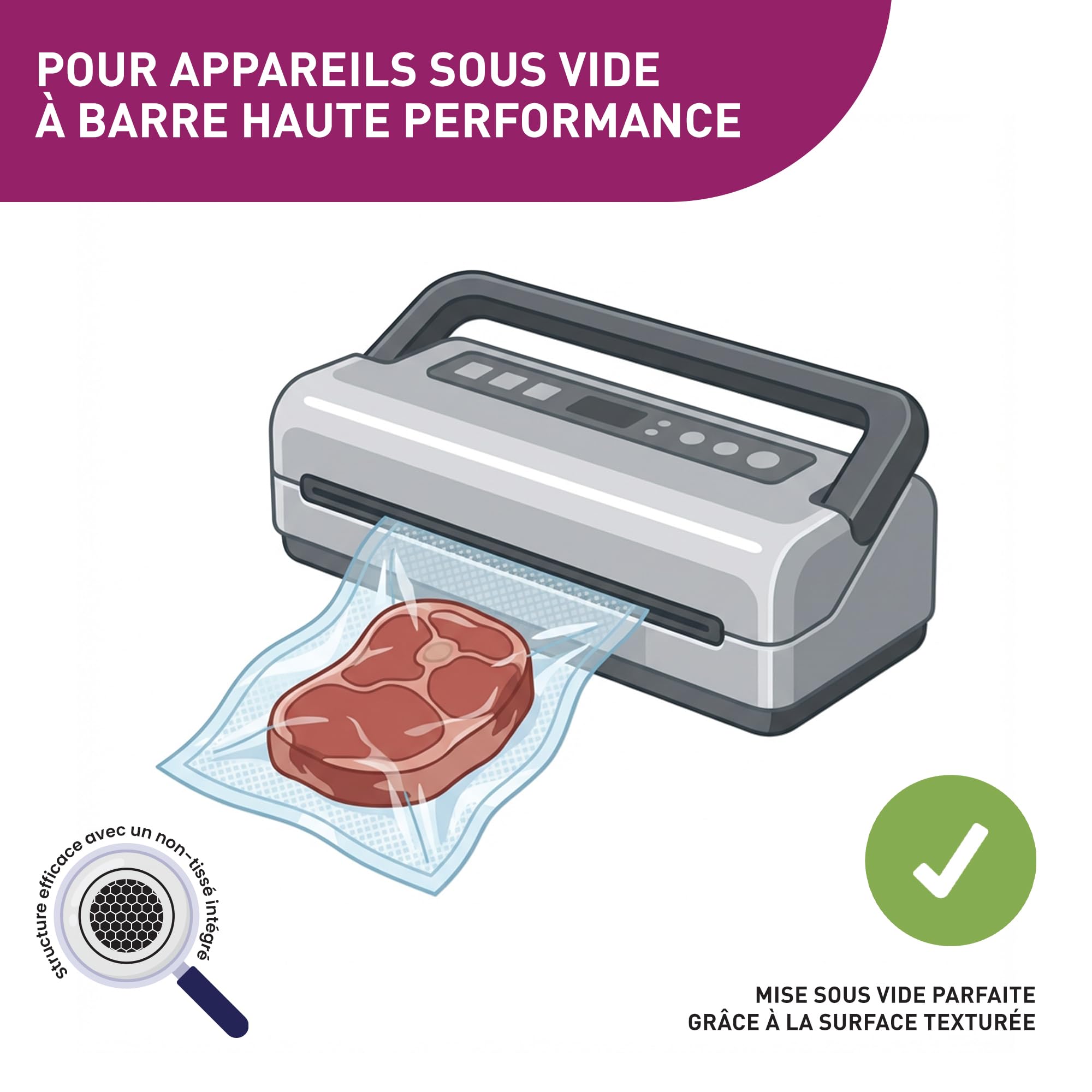 culivac Sac Sous Vide Alimentaire – Professional, 30x40cm, 100 Sacs
